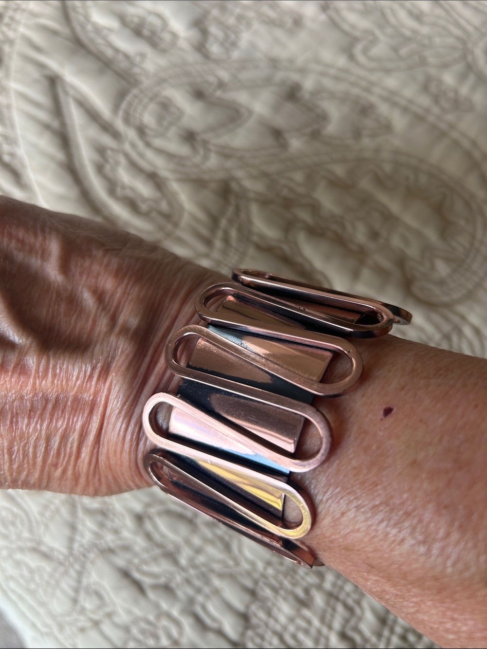 Vintage, Copper, Renoir Geometric Cuff Bracelet